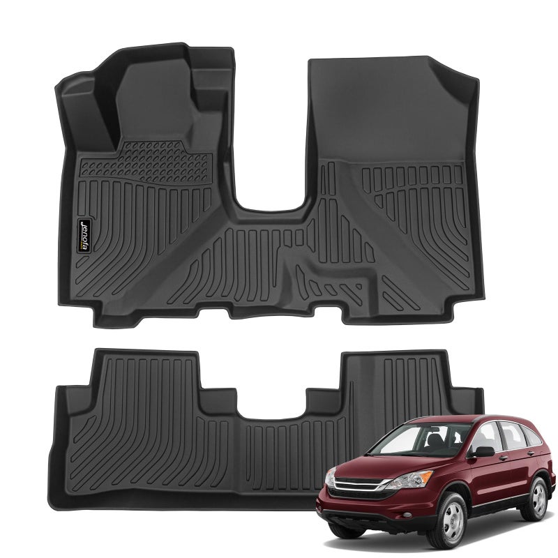 JenofaFloor Mats for Honda CRV 20072011 Floor Liner Waterproof All Weather Car Mats for CRV Durable High Edge Protection Custom Fit CRV Accessories Black 1st 2nd Row